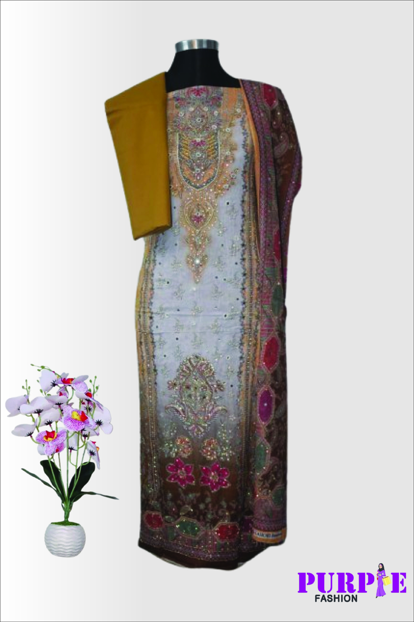 Elegant Sequin Embroidery Suit Set